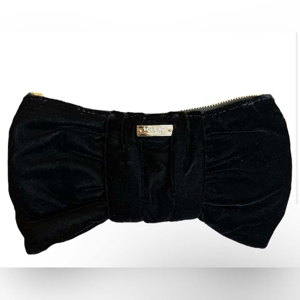 KATE SPADE NEW YORK NATHALIA VELVET PLUSH BOW CLUTCH - Like New